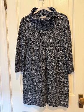Tyler Böe Navy & Cream Knit Sweater Dress | Size Small